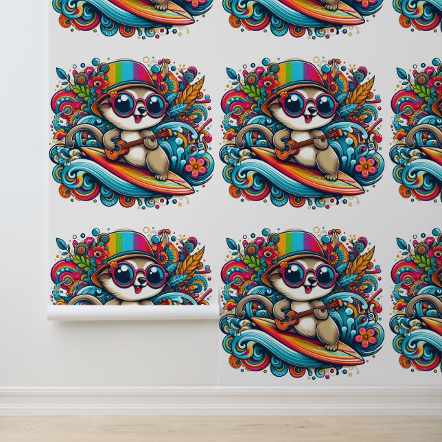 Psychedelischer Surfer-Typ Tapete (Anwendung)