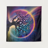 Psychedelischer Surreal Mystical Tree Wandteppich (Vorderseite (Horizontal))