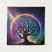 Psychedelischer Surreal Mystical Tree Wandteppich (Vorderseite)