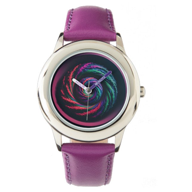 Psychedelischer Swirl Armbanduhr (Vorderseite)