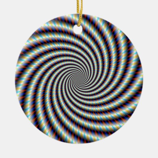 Psychedelischer Swirl Keramik Ornament (Vorne)