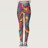Psychedelischer Swirl Leggings (Vorderseite)
