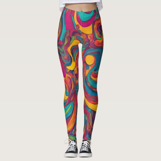 Psychedelischer Swirl Leggings (Vorderseite)