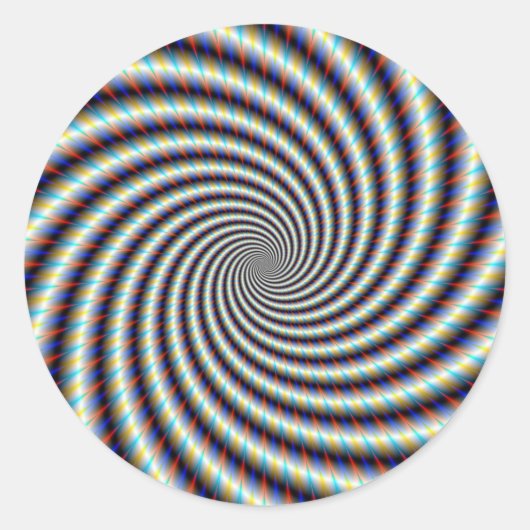 Psychedelischer Swirl Runder Aufkleber (Vorderseite)