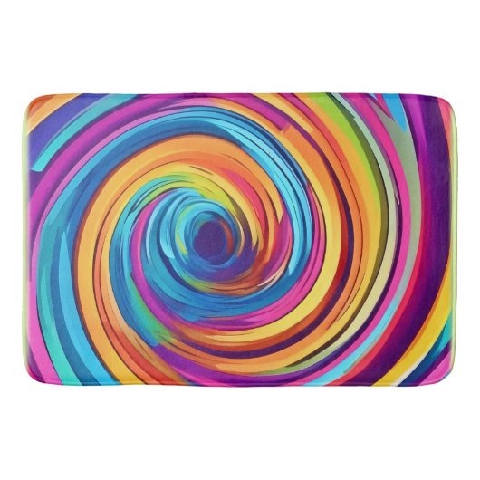 Psychedelischer Swirl von Regenbogenhues Badematte (Vorderseite)