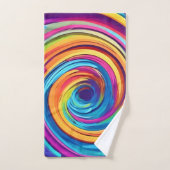 Psychedelischer Swirl von Regenbogenhues Badhandtuch Set (Handtuch)
