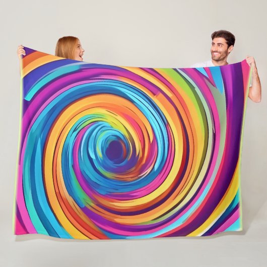 Psychedelischer Swirl von Regenbogenhues Fleecedecke (Beispiel)