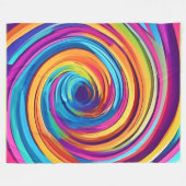 Psychedelischer Swirl von Regenbogenhues Fleecedecke (Vorderseite (Horizontal))