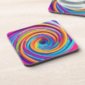 Psychedelischer Swirl von Regenbogenhues Getränkeuntersetzer (Linke Seite)