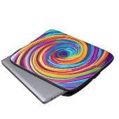 Psychedelischer Swirl von Regenbogenhues Laptopschutzhülle (Vorne Knopf)