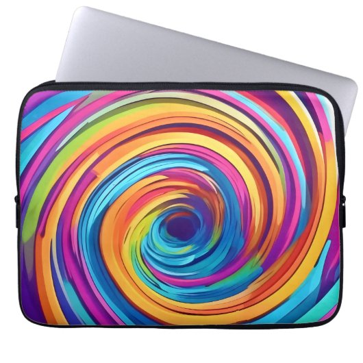 Psychedelischer Swirl von Regenbogenhues Laptopschutzhülle (Vorderseite)