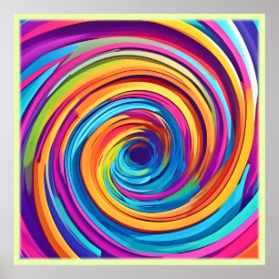 Psychedelischer Swirl von Regenbogenhues Poster