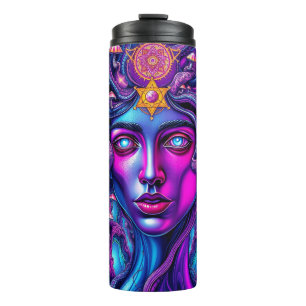 Psychedelischer Thermaltumbler mit mystischer Gesi Thermosbecher