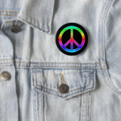 Psychedelischer Tie-Dye-Friedenszeichen-Button Button (Beispiel)
