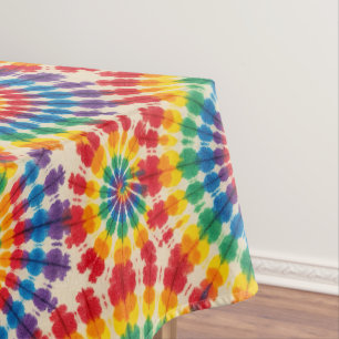 Psychedelischer Tie Dye Groovy Retro-Tischdecke Tischdecke