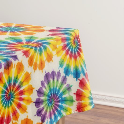 Psychedelischer Tie Dye | Groovy Retro-Tischdecke Tischdecke (Beispiel)