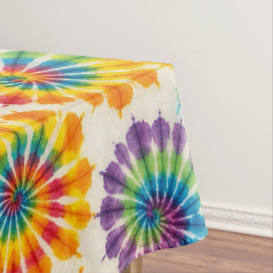 Psychedelischer Tie Dye Groovy Retro-Tischdecke Tischdecke
