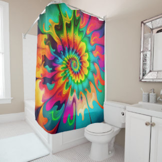 Psychedelischer Tie Dye Retro Surrealismus Duschvorhang