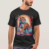 psychedelischer Tiger im pulsierenden Dschungel T-Shirt (Vorderseite)