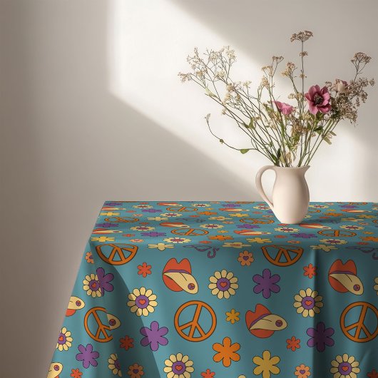 Psychedelischer Tischdecken-Retro-Pastell-Stimmung Tischdecke