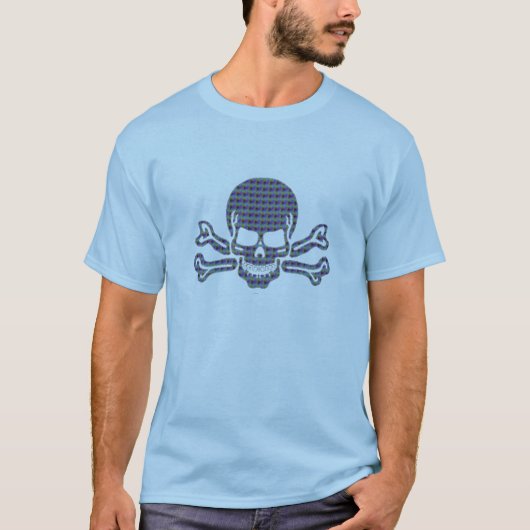 psychedelischer Totenkopf mit gekreuzter Knochen T-Shirt (Vorderseite)