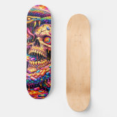 Psychedelischer Totenkopf Schlangen Skateboard Dec (Vorderseite)