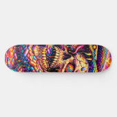 Psychedelischer Totenkopf Schlangen Skateboard Dec (Horizontal)