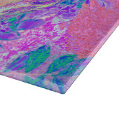 Psychedelischer Trippy Lime Green und Lila Hibisku Schneidebrett (Ecke)