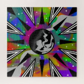 Psychedelischer Trippy-Weltraum und Abstraktes Puzzle (Horizontal)