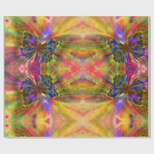 Psychedelischer u. mehrfarbiger Schmetterling Geschenkpapier (Flach)