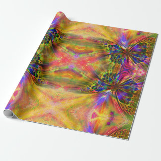 Psychedelischer u. mehrfarbiger Schmetterling Geschenkpapier
