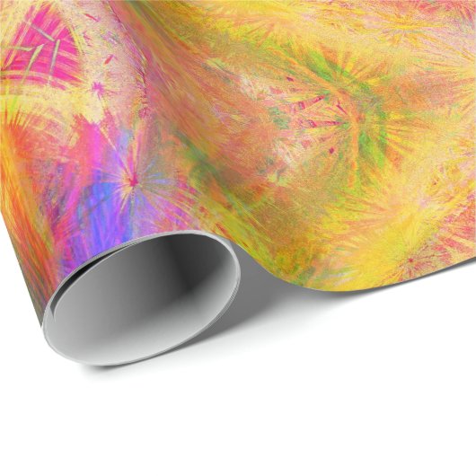 Psychedelischer u. mehrfarbiger Schmetterling Geschenkpapier (Rolleneckpunkt)