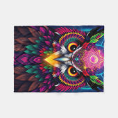 Psychedelischer Uhu: Neon-Mandala-Kunst Fleecedecke (Vorderseite (Horizontal))