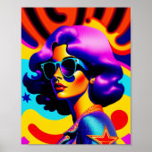 Psychedelischer US Flagge Pop Art Diva Poster (Vorne)