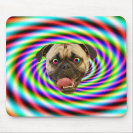 Psychedelischer verrückter Mops-Hund Mousepad