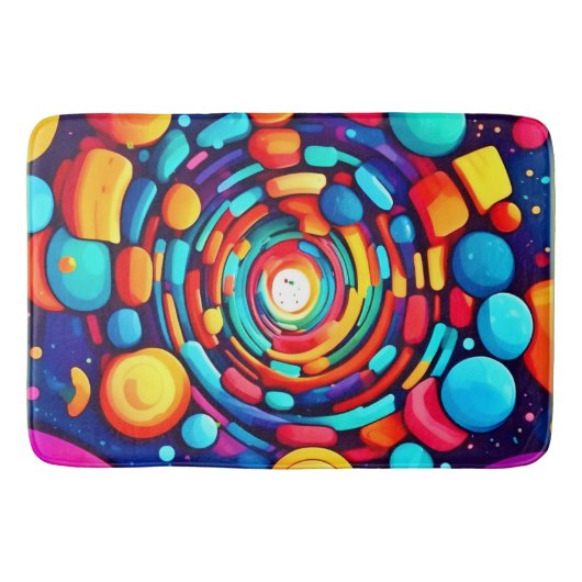 Psychedelischer Vortex der Farbe Badematte (Vorderseite)
