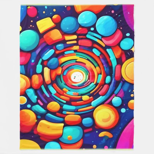 Psychedelischer Vortex der Farbe Fleecedecke (Vorderseite)