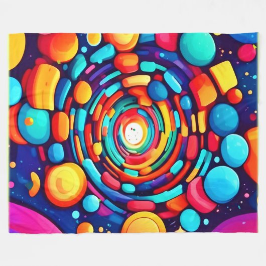 Psychedelischer Vortex der Farbe Fleecedecke (Vorderseite (Horizontal))