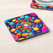 Psychedelischer Vortex der Farbe Getränkeuntersetzer (Linke Seite)