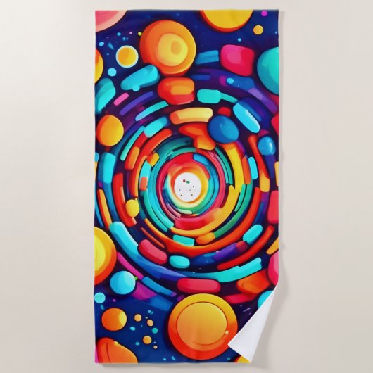 Psychedelischer Vortex der Farbe Strandtuch (Vorderseite)