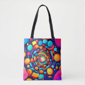 Psychedelischer Vortex der Farbe Tasche (Vorderseite)