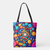 Psychedelischer Vortex der Farbe Tasche (Rückseite)