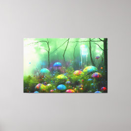 Psychedelischer Wald: Farbenfrohe Wall Art Print Leinwanddruck