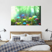 Psychedelischer Wald: Farbenfrohe Wall Art Print Leinwanddruck (Insitu (Schlafzimmer))