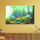 Psychedelischer Wald: Farbenfrohe Wall Art Print Leinwanddruck (Insitu (Wohnzimmer))