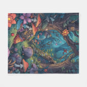 Psychedelischer Wald-Fliesblanke Fleecedecke (Vorderseite (Horizontal))