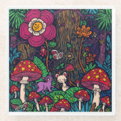 Psychedelischer Wald Glasuntersetzer (Vorderseite)