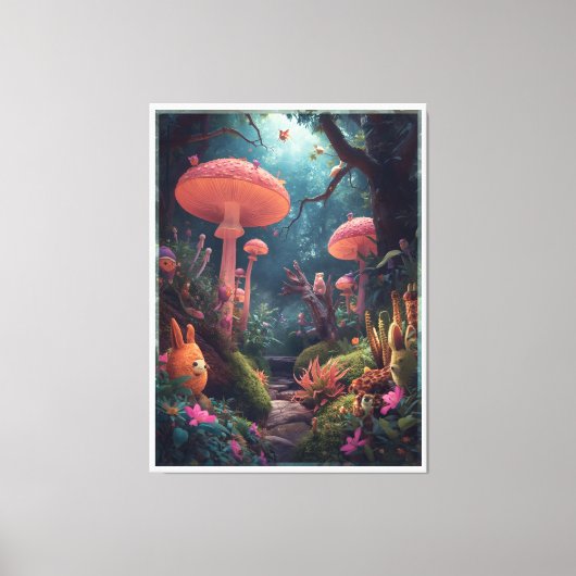 psychedelischer Waldleinwanddruck Leinwanddruck (Vorderseite)