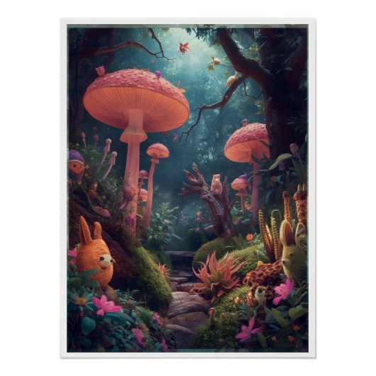 psychedelischer Waldposter Poster (Vorderseite)