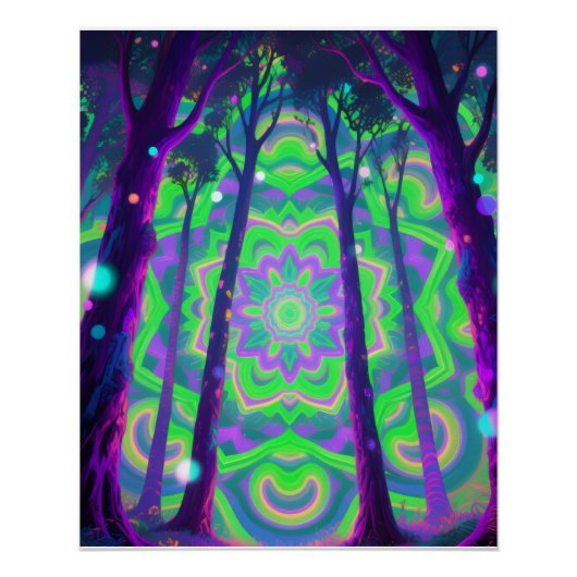 Psychedelischer Waldposter Poster (Vorderseite)